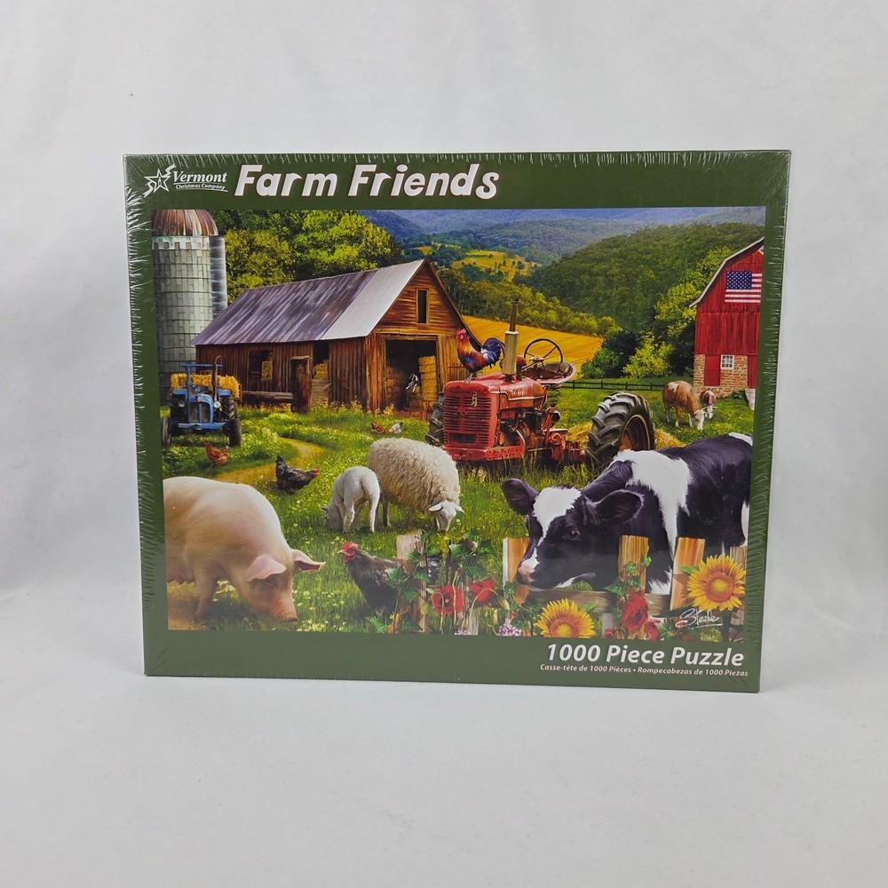 New Sealed Vermont Christmas Company "Farm Friends"‎ 1000 Pc Puzzle Animals 12+